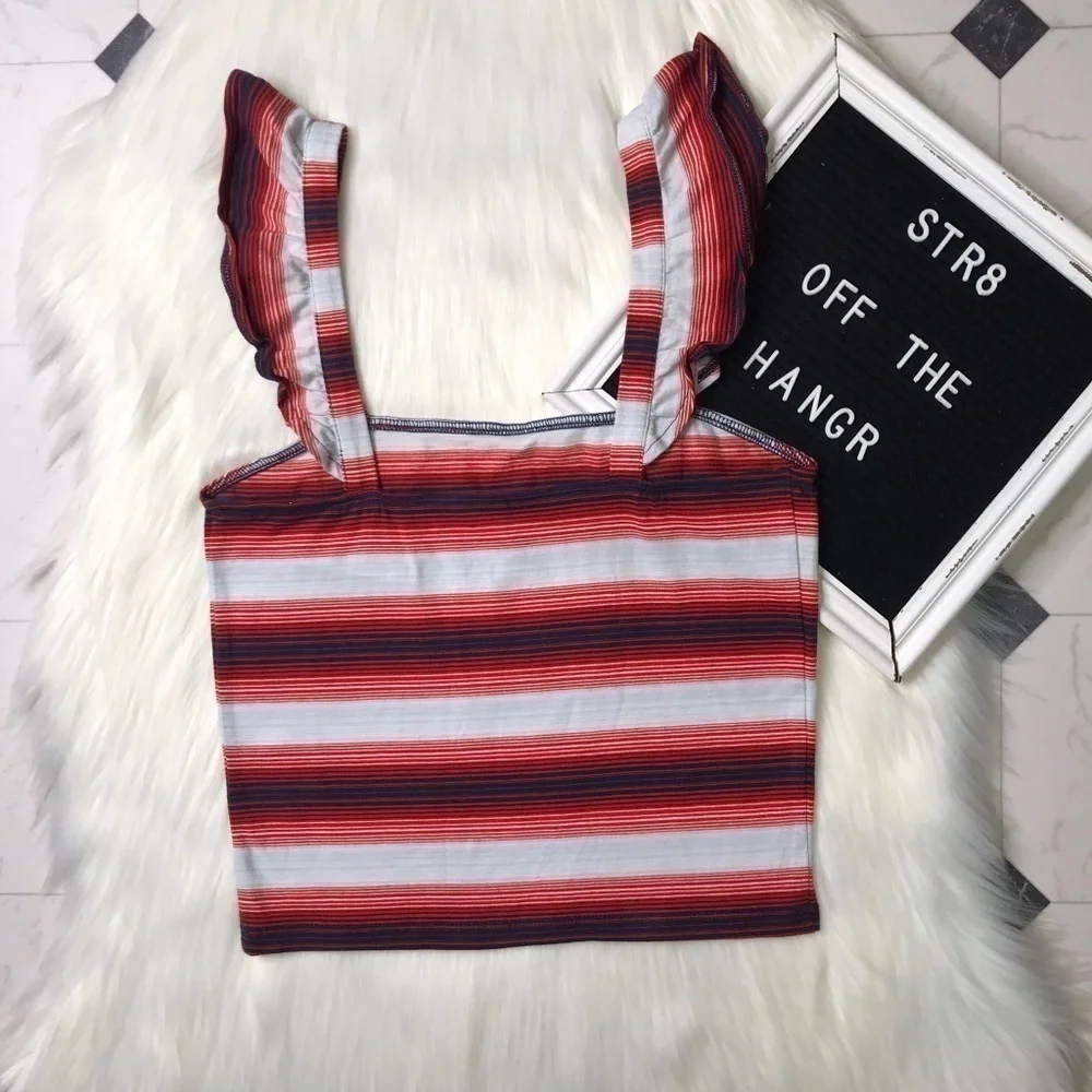 NWOT bp red, white, blue striped blouse size Small - Picture 2 of 5